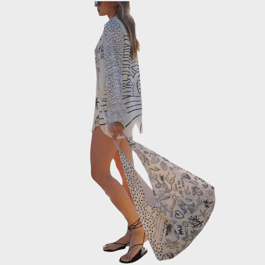 Arial | Conjunto de Camisa Y Pantalones Cortos Con Cullo En V