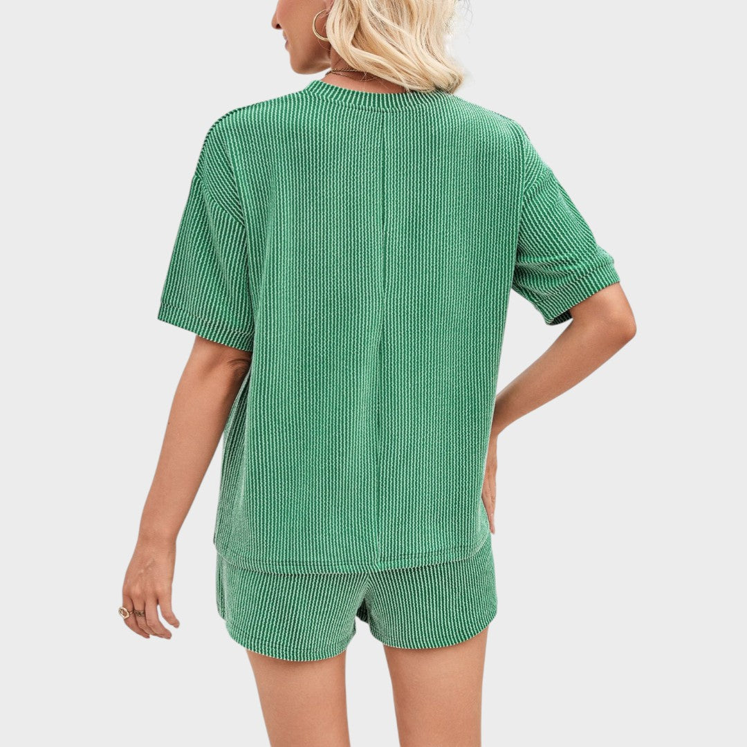 Esmeralda | Conjunto Acanelado De Dos Piezas