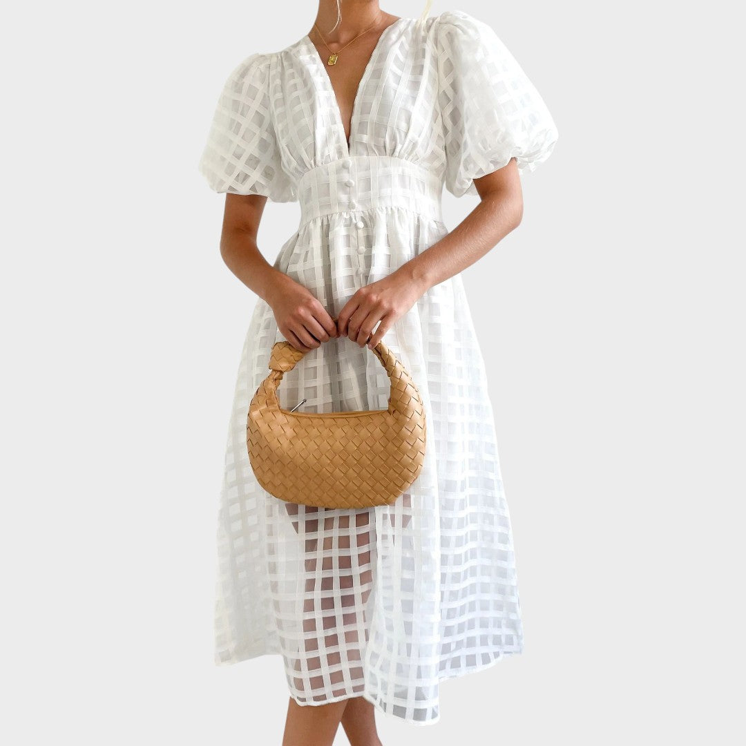 Julia | Vestido de encaje con mangas acampanadas