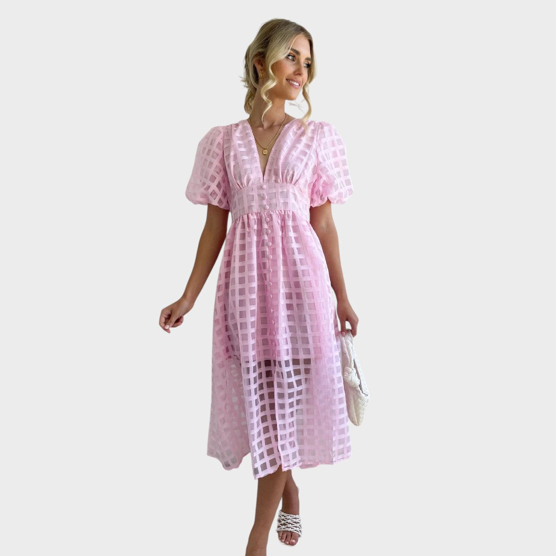 Julia | Vestido de encaje con mangas acampanadas