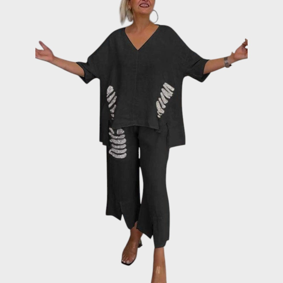 Bianca | Conjunto De Dos Piezas De Algodón Y Lino