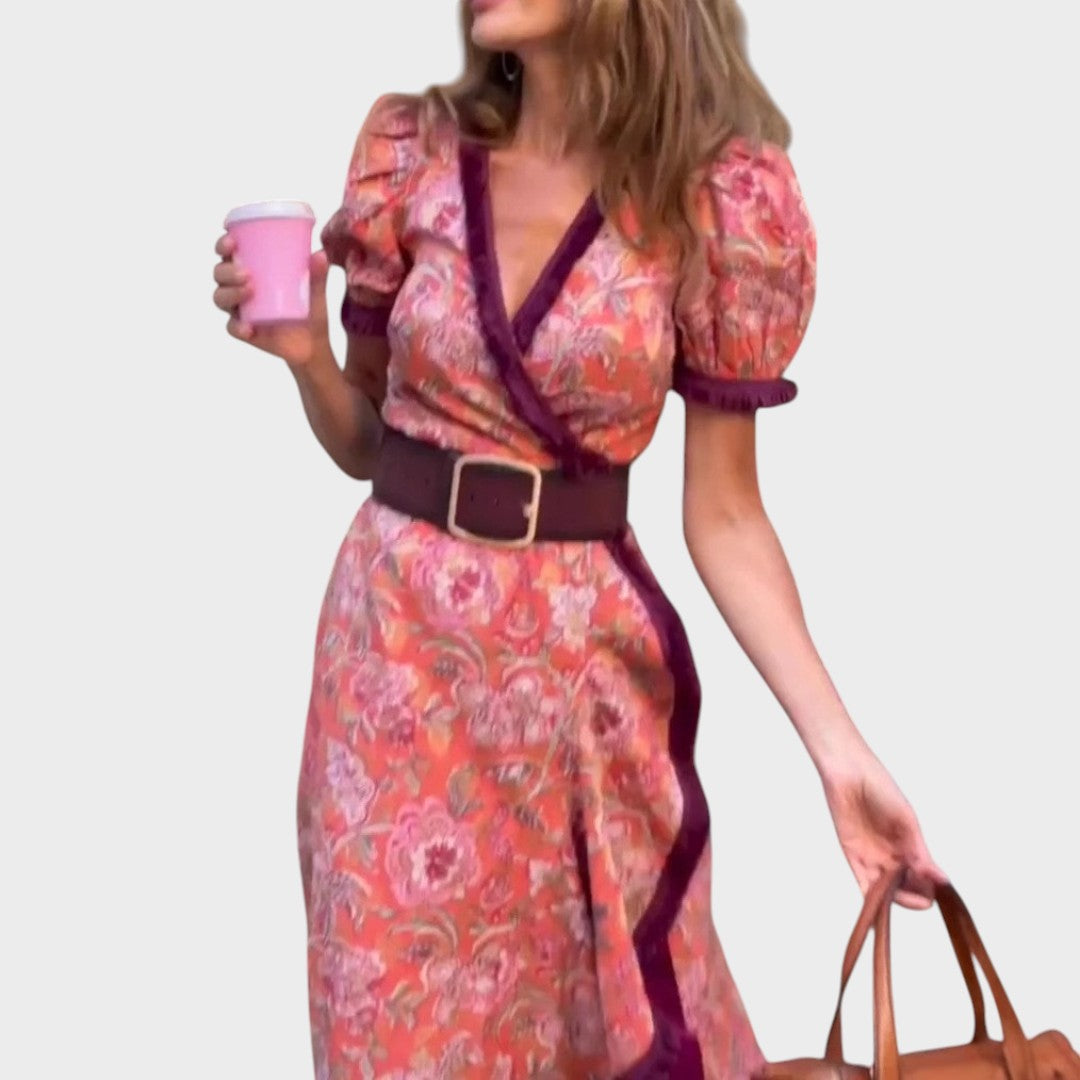 Sylvie | Vestido largo con mangas acampanadas