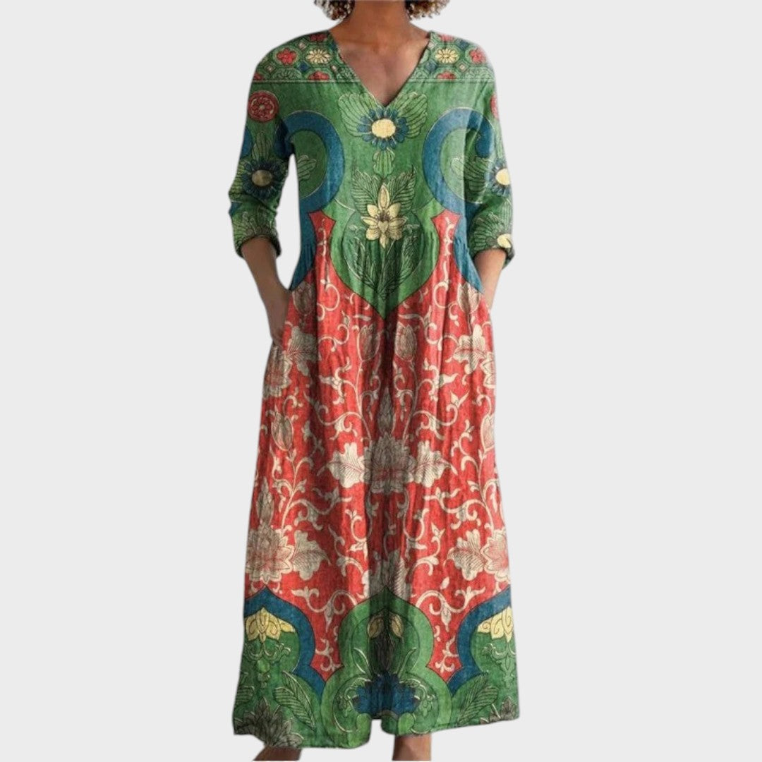 Benedicta | Vestido Largo Floral Vintage