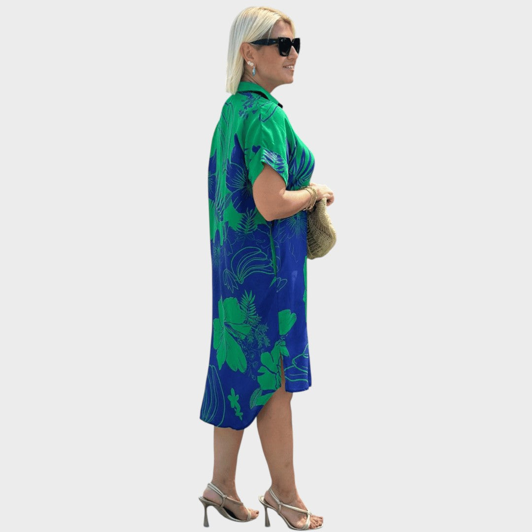 Naomi | Vestido Camisero Con Estampado Floral