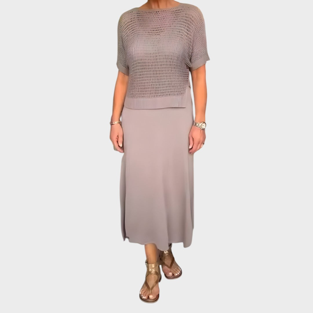 Liza | Vestido de Con Blusa de Punto