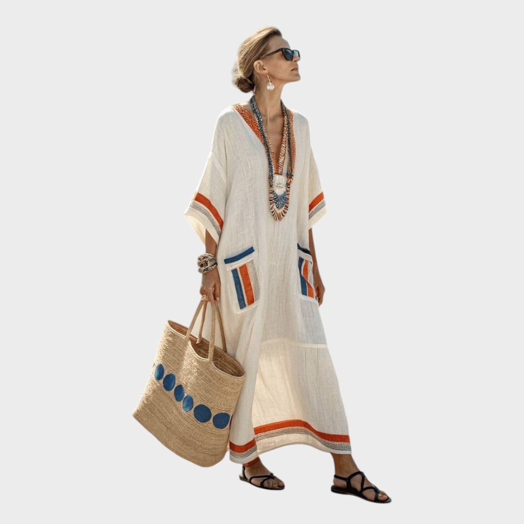 Jina | Vestido Fluido De Algodón Y Lino