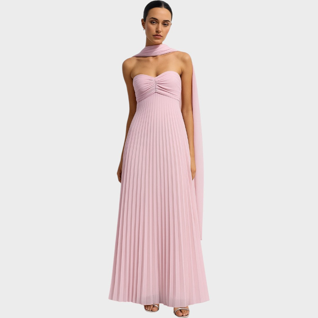 Rosalía | Vestido Plisado Sin Tirantes