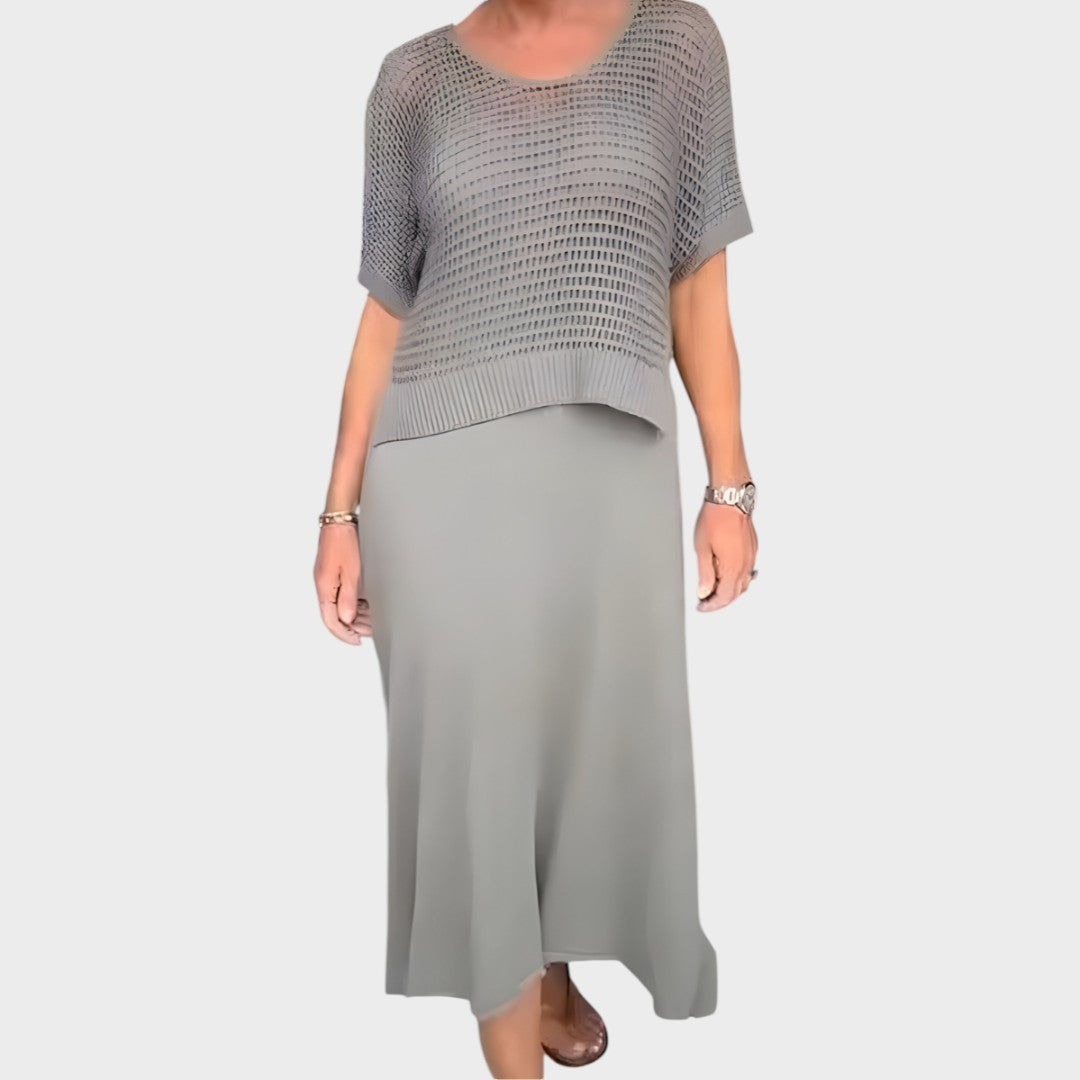 Liza | Vestido de Con Blusa de Punto