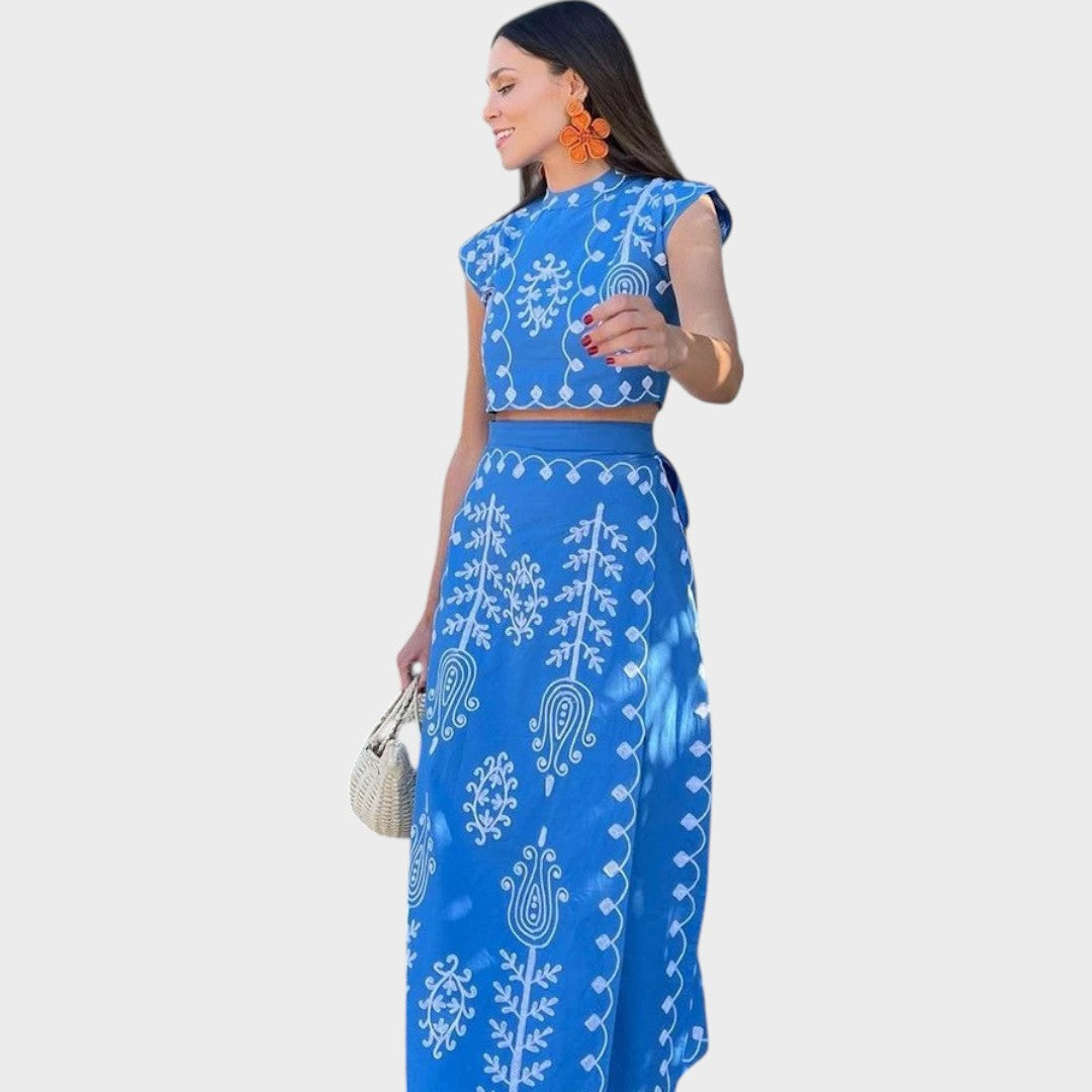 Duna | Conjunto de lino bordado