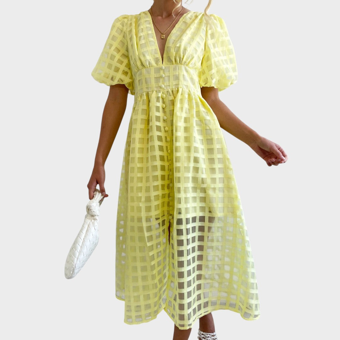 Julia | Vestido de encaje con mangas acampanadas