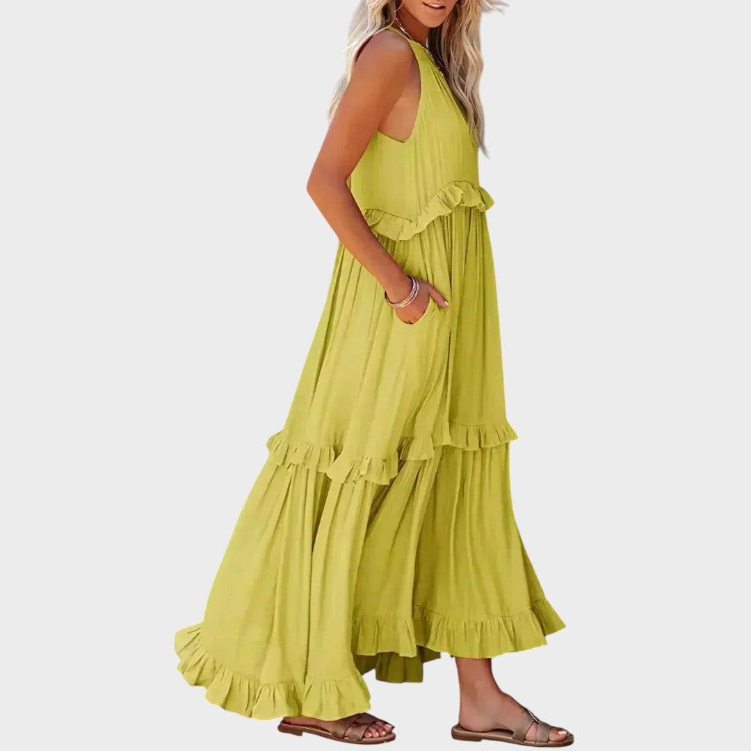 Landry | Vestido Sin Mangas Con Ribete De Volantes