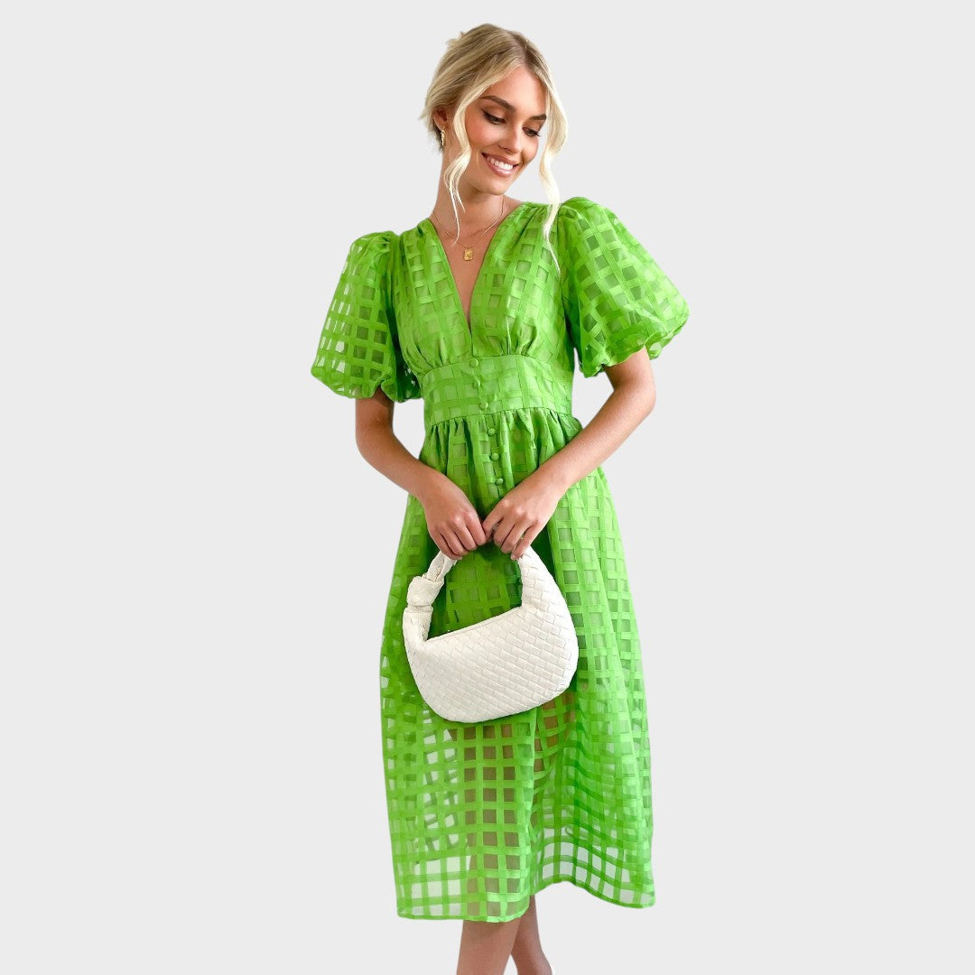 Julia | Vestido de encaje con mangas acampanadas