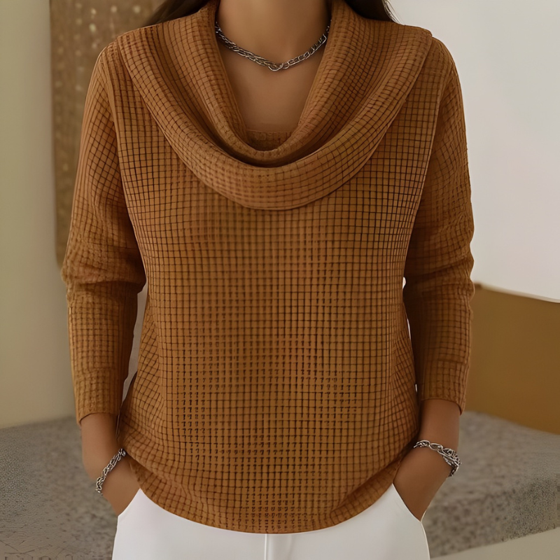 Amber™ – Jersey cálido con cuello vuelto elegante