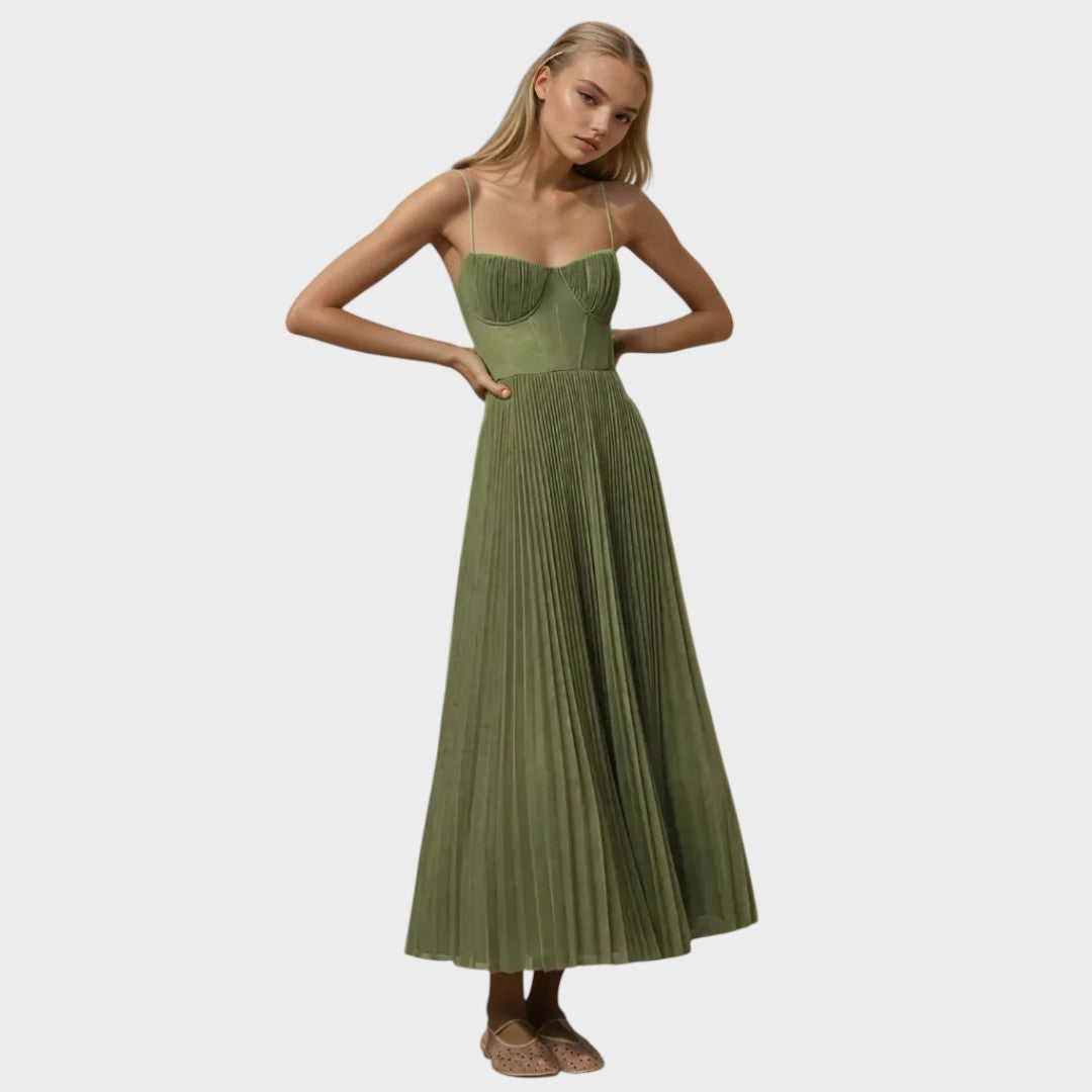 Amilia | Vestido Midi Flare Plisado