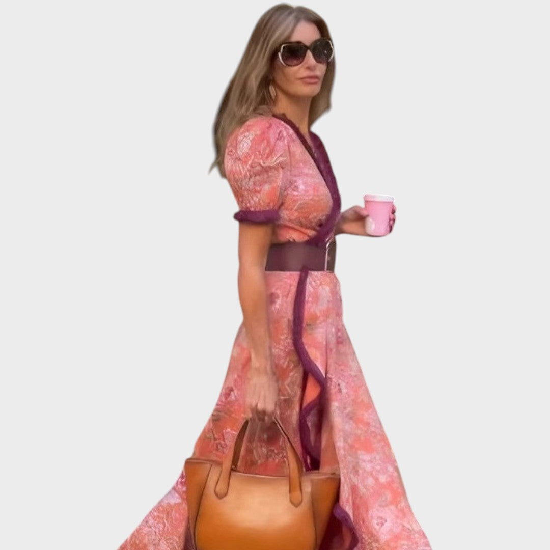 Sylvie |  Vestido largo con mangas acampanadas