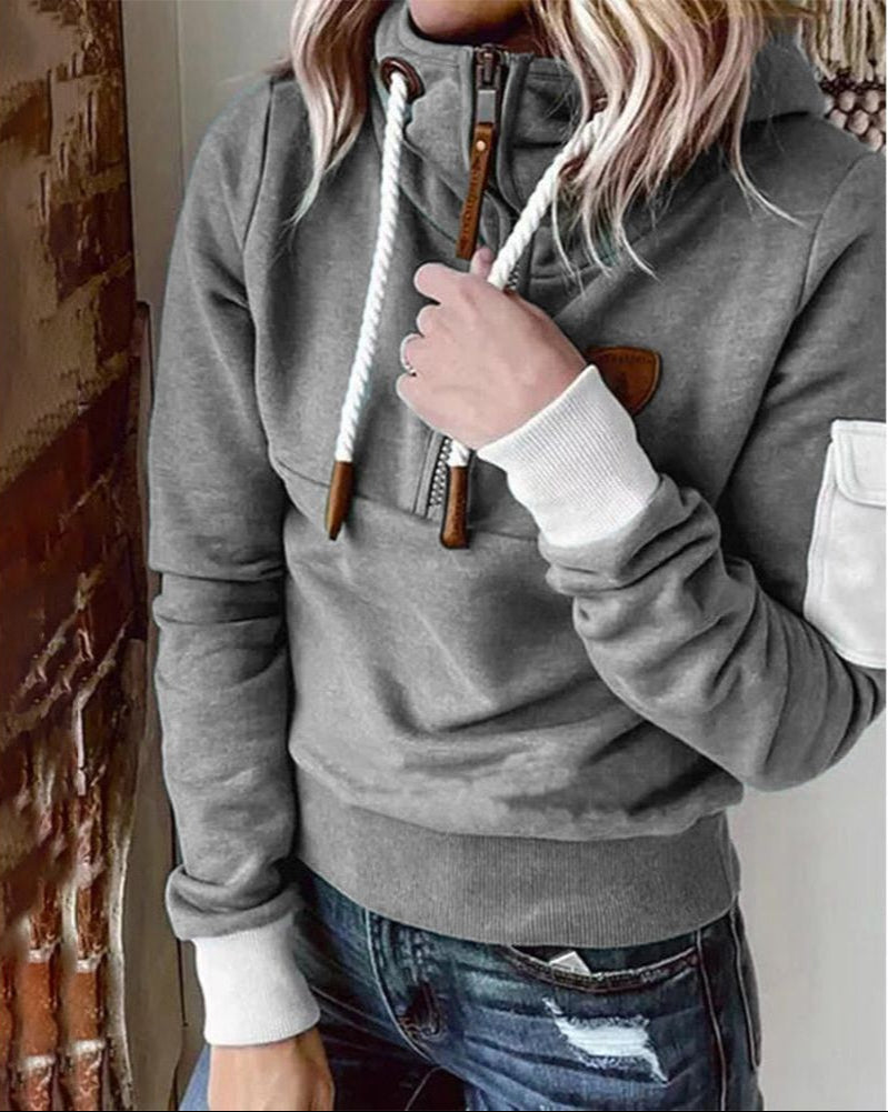 Helsa - Sudadera Informal Con Media Cremallera y Bolsillo En El Brazo