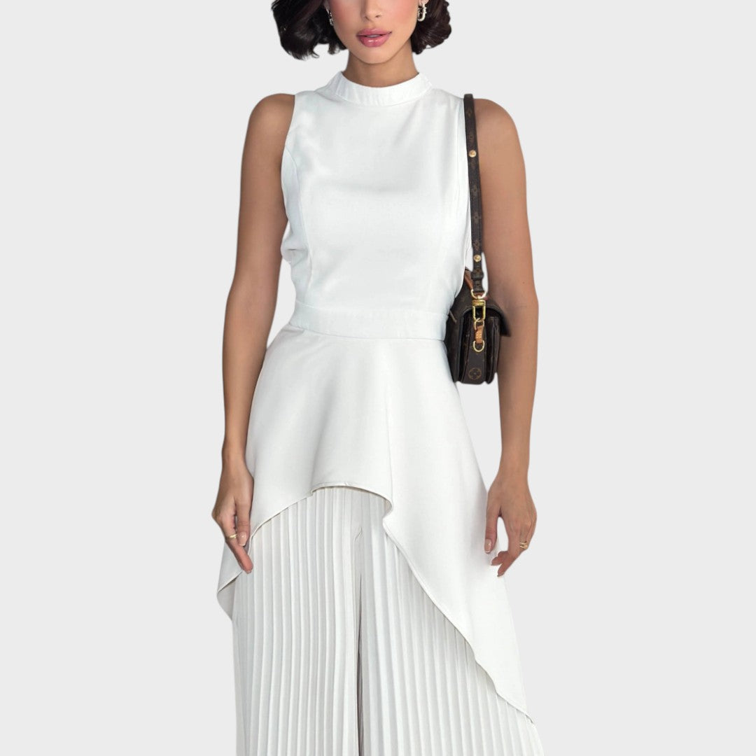 Cristina | Conjunto Asimétrico Con Pantalón Plisado